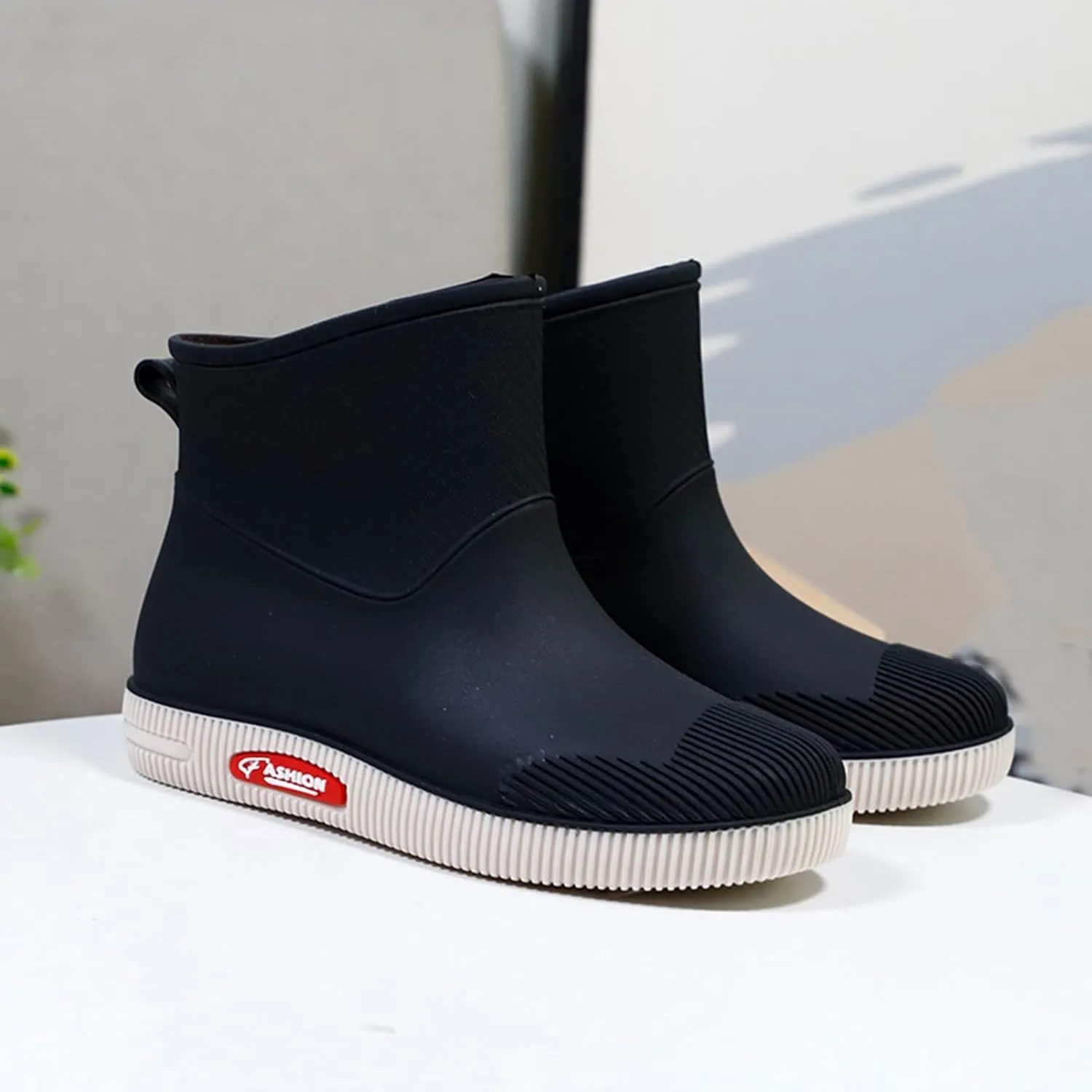 Wide Rainboots Boots Womens Waterproof Non-Slip Rubber Ankle Boots Rain Boots Waterproof Short Garden Boots
