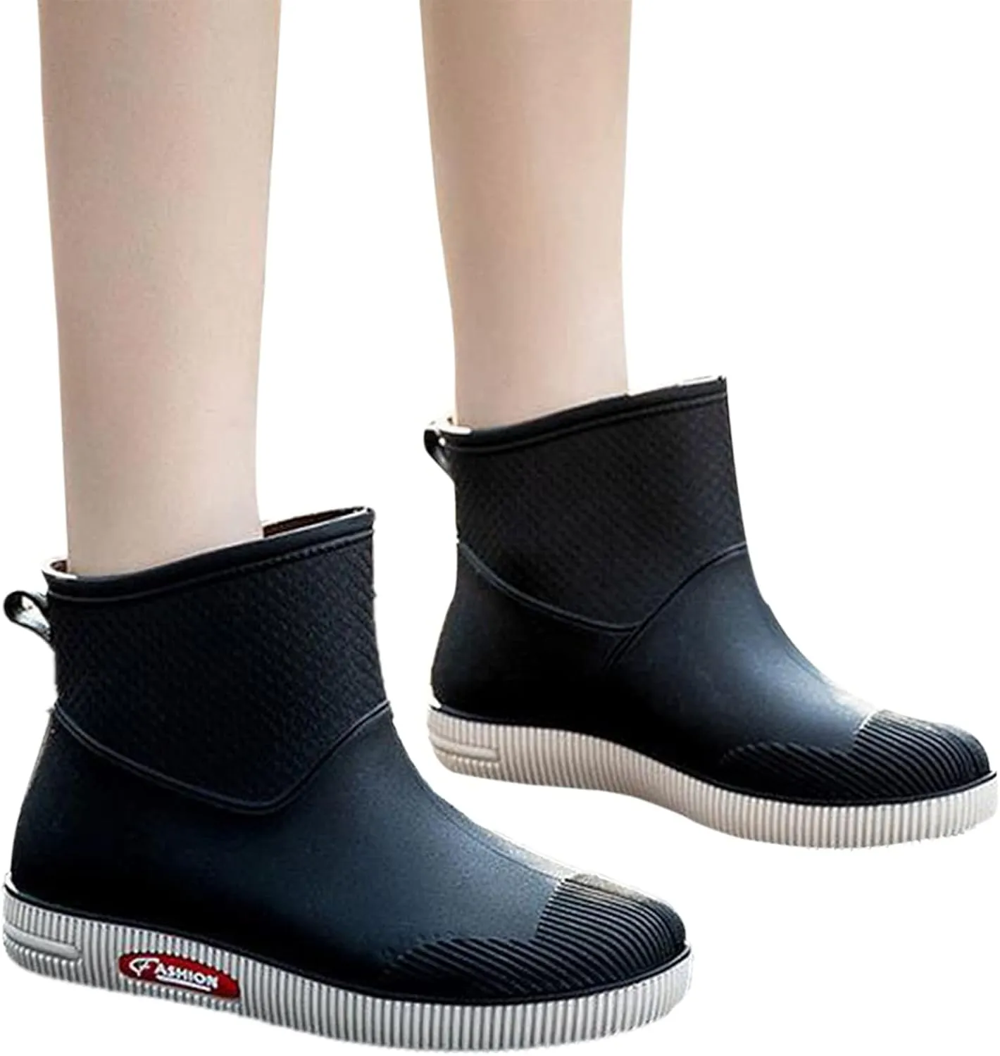 Wide Rainboots Boots Womens Waterproof Non-Slip Rubber Ankle Boots Rain Boots Waterproof Short Garden Boots
