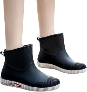 Wide Rainboots Boots Womens Waterproof Non-Slip Rubber Ankle Boots Rain Boots Waterproof Short Garden Boots