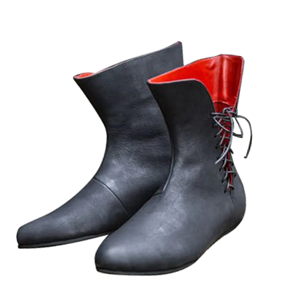 Wildking Faux Leather Lace-Up Medieval Gothic Boots