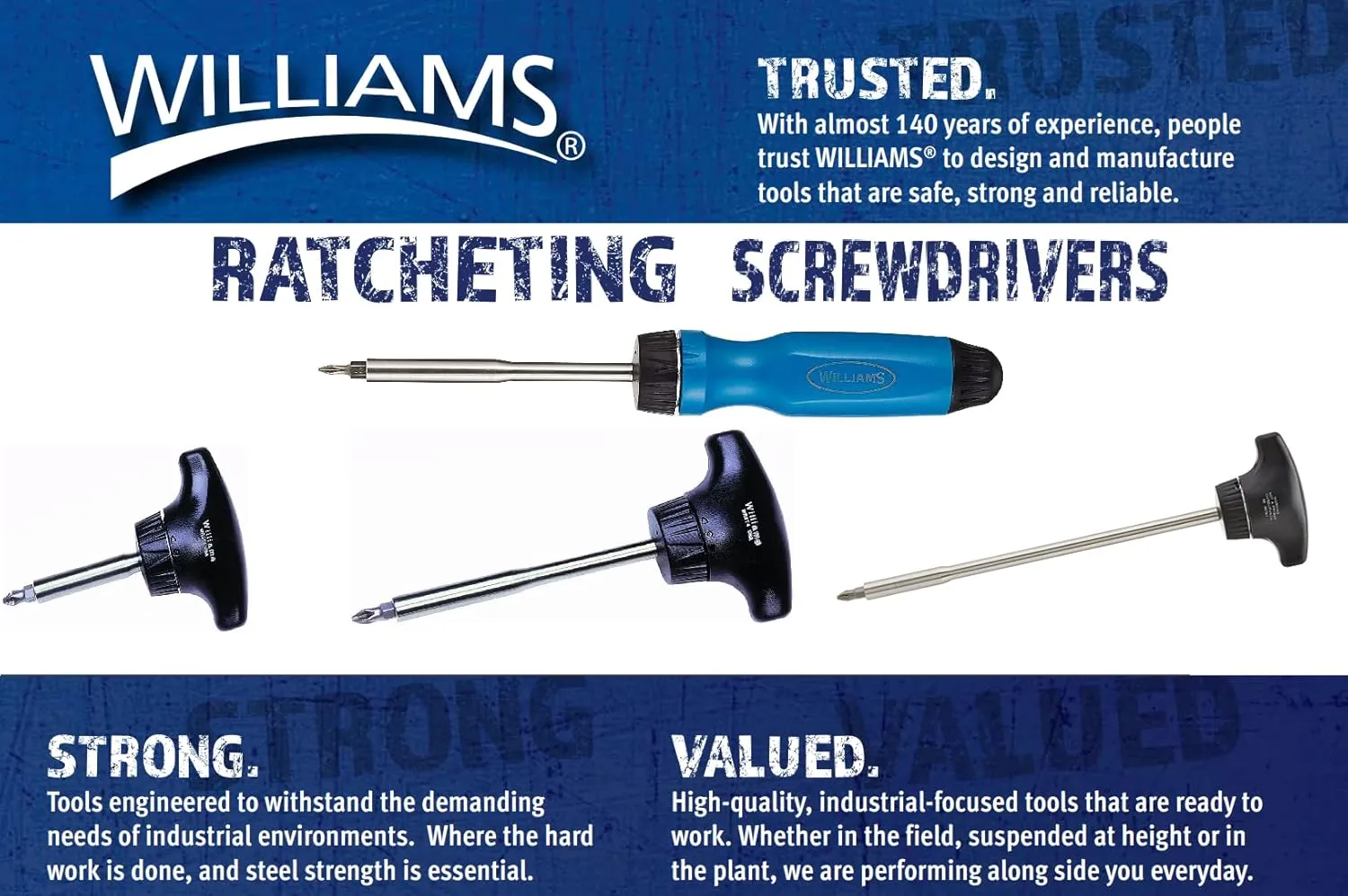 Williams JHWWRS-1 Magnetic Multi-bit Ratcheting Screwdriver, 9-Inch