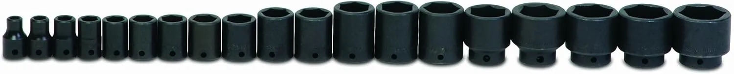 Williams WS-4-19RC 19-Piece 1/2-Inch Drive Shallow 6 Point Impact Socket Set