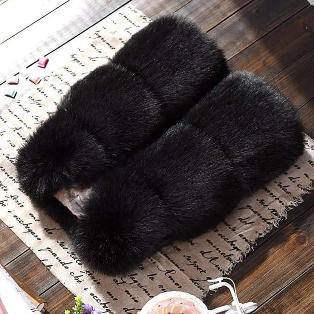 Winter Coats for Toddler Baby Girls Faux Fur Vest Winter Warm Coat Jacket Cute Thick Furry Kids Vest Dress Coat