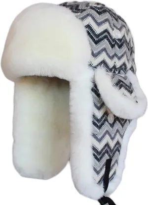 Winter Hats, Hat Aviator Hat Winter Trooper Trapper Hat Faux Fur Windproof with Ear Flap for Skate, Ski White