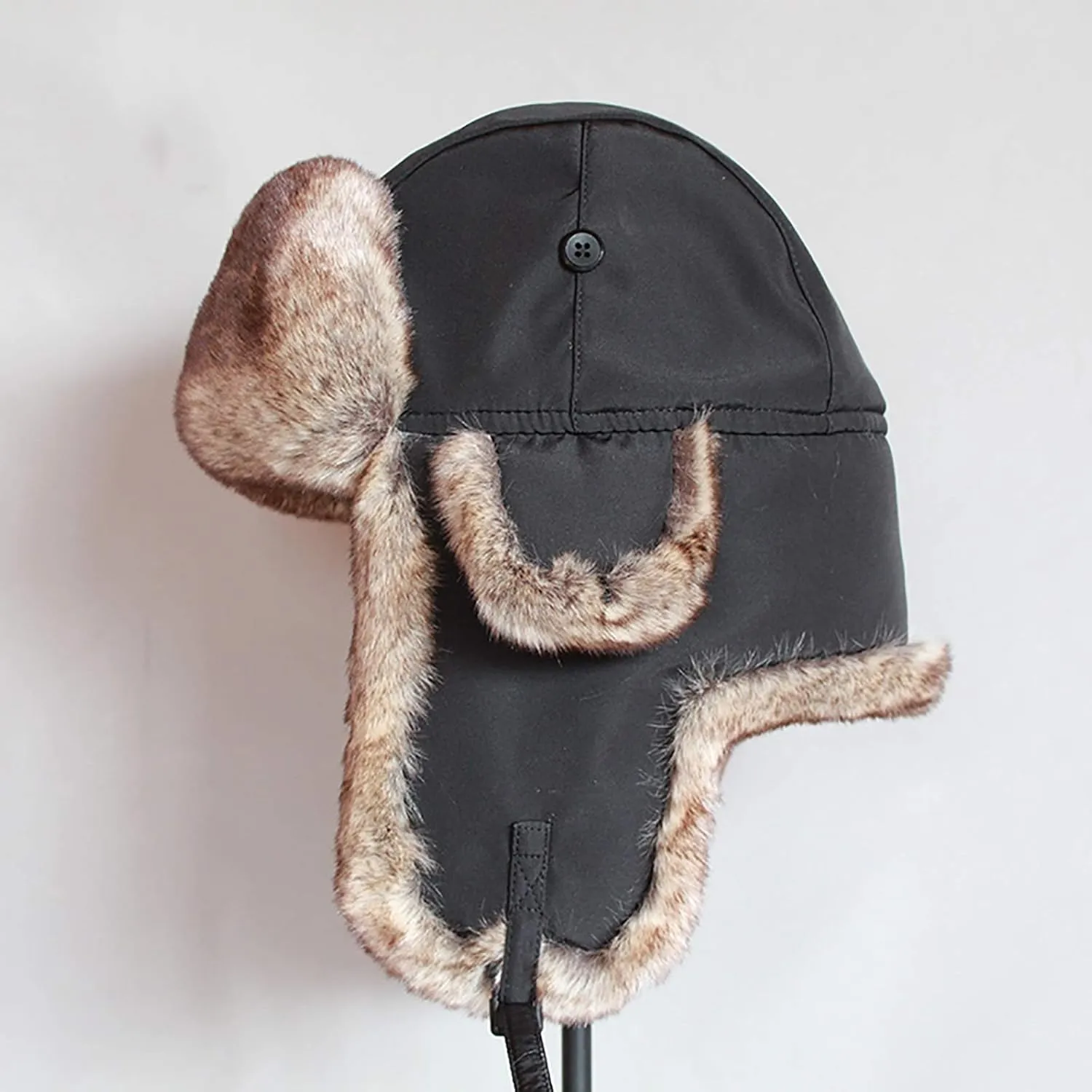 Winter Hats, Hat Men's Trooper Trapper Hat Faux Fur Hat with Ear Flaps Aviator Hat Keep Warm Winter for Outdoor