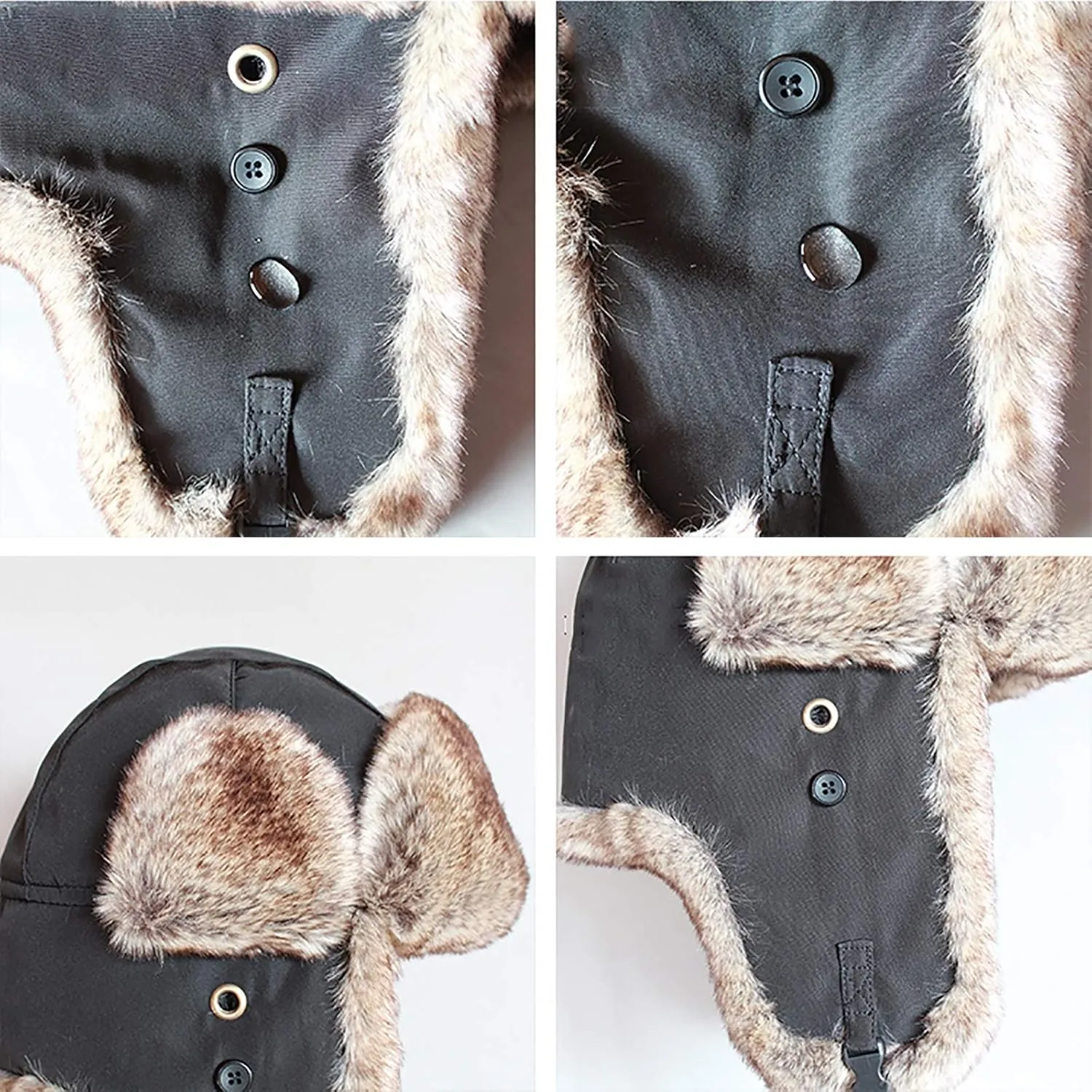 Winter Hats, Hat Men's Trooper Trapper Hat Faux Fur Hat with Ear Flaps Aviator Hat Keep Warm Winter for Outdoor