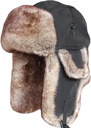 Winter Hats, Hat Men's Trooper Trapper Hat Faux Fur Hat with Ear Flaps Aviator Hat Keep Warm Winter for Outdoor