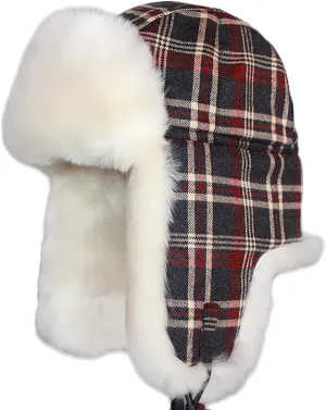 Winter Hats, Hat Trooper Trapper Hat Plaid Faux Fur Aviator Hat with Ear Flaps Winter Hunting Cap for Skate, Ski