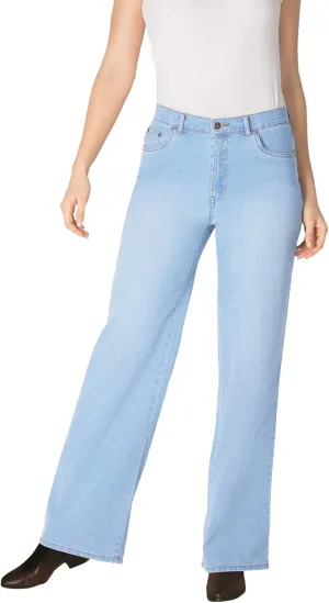 Woman Within Plus Size Wide-Leg Stretch Denim Jean