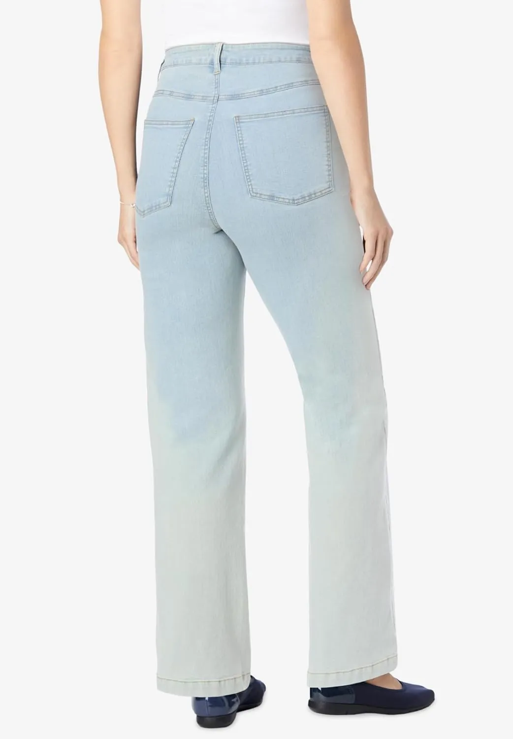 Woman Within Plus Size Wide-Leg Stretch Denim Jean