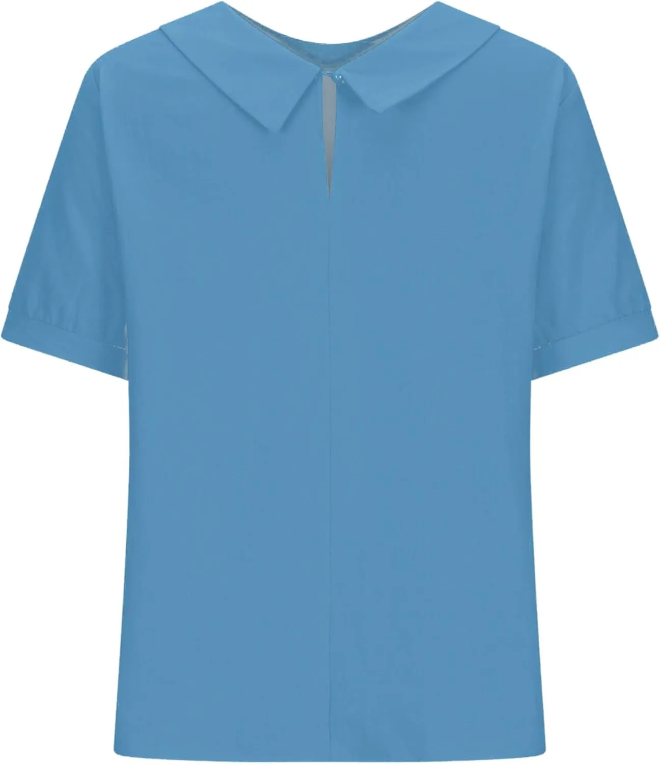 Women Cotton Linen Tops Summer Solid Collared Short Sleeve Shirt Casual Loose Tunic Tops Blouses 2024