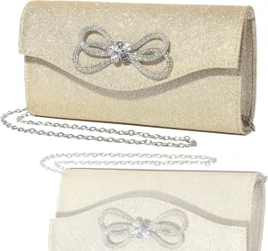Women Diamond Bow Evening Bag Rhinestone Clutch Purse Wedding Prom Purse Formal Cocktail Party Handbag