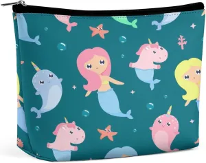 Women PU Leather Cosmetic Bag, Makeup Case Purse Holder Zipper Pouch Handbag Organizer Toiletry Storage 6.8x5.9x2.3 in
