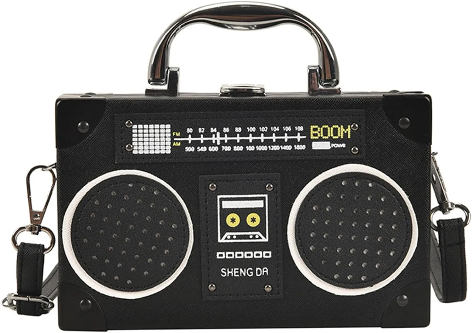 Women Retro Radio Shape Crossbody Bag, Hundred Dollar Bill Box Shoulder Bag, PU Leather Vintage Evening Clutch Purses