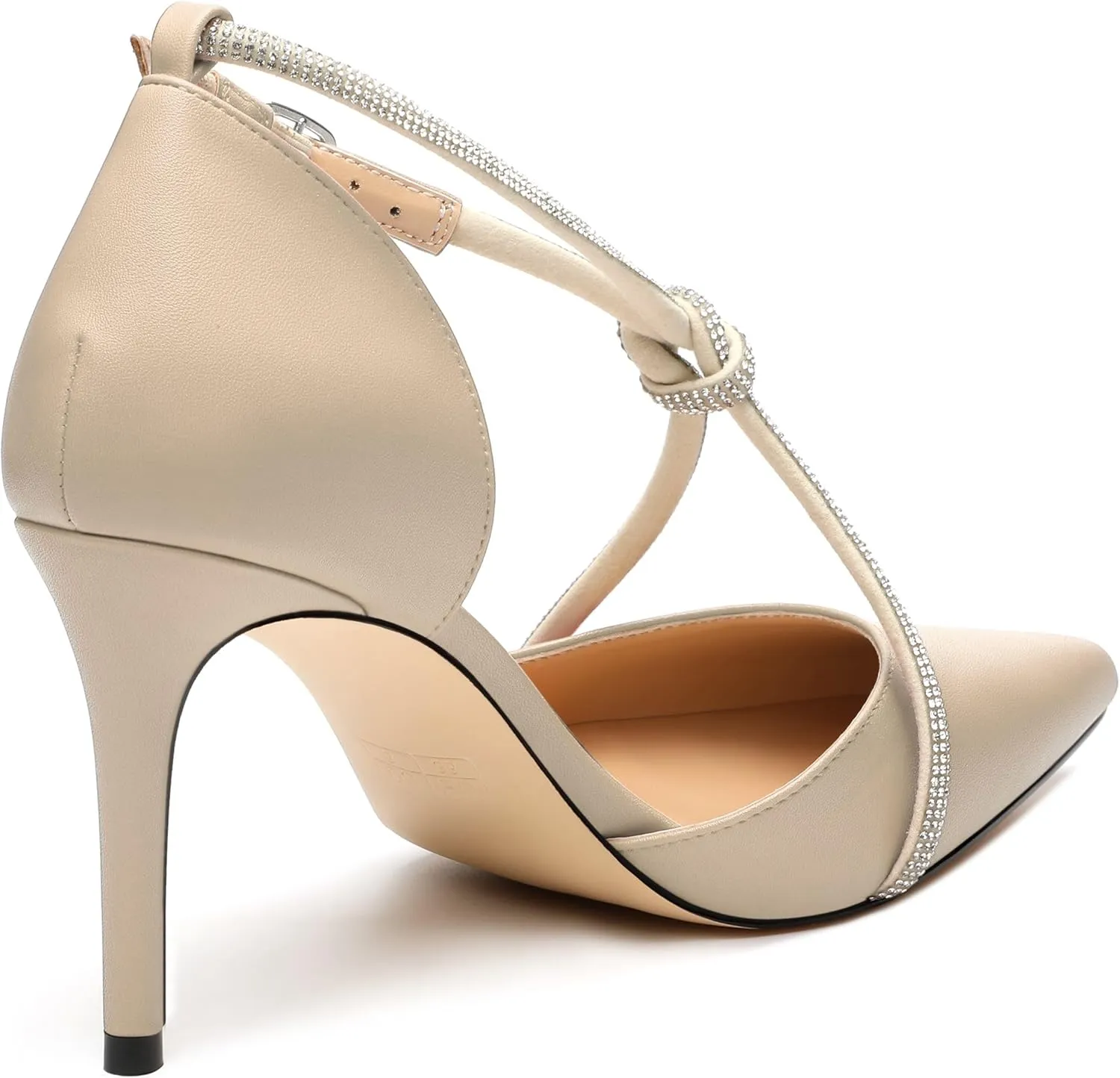 Women Rhinestone Heels Kitten High Pumps Pointed Toe Sparkly Sexy Wedding Dress Shoes 3.3''