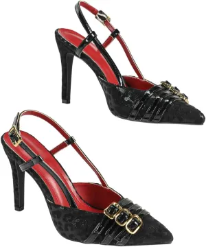 Women's Black and White Polka-Dot Mesh Pointed-Toe High-Heel Sandals with Black Leather Accents and Bow Decoration, Elegant Evening Shoes, Trendy Party Footwear, Chic Peep-Toe Heels