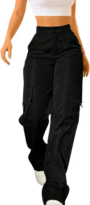 Women's Cargo Jogger Camo Pants with Pockets High Waist Slim Casual Tapered Camouflage Combat Hiking Pants