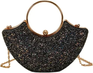 Womens Evening Clutch Purses Elegant Shoulder Crossbody Bag with Chain Sparkling Rhinestone Party Wedding Handbags