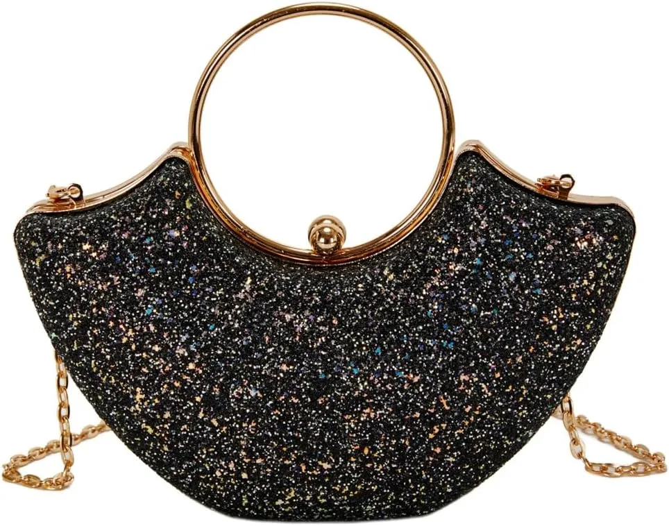 Womens Evening Clutch Purses Elegant Shoulder Crossbody Bag with Chain Sparkling Rhinestone Party Wedding Handbags