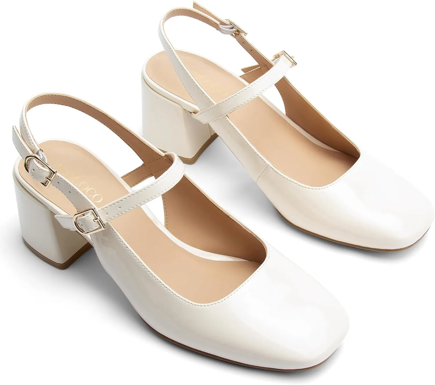 Womens Mary Jane Chunky Low Heels Pumps Square Toe Buckle Strap Wedding Party Dress Shoes