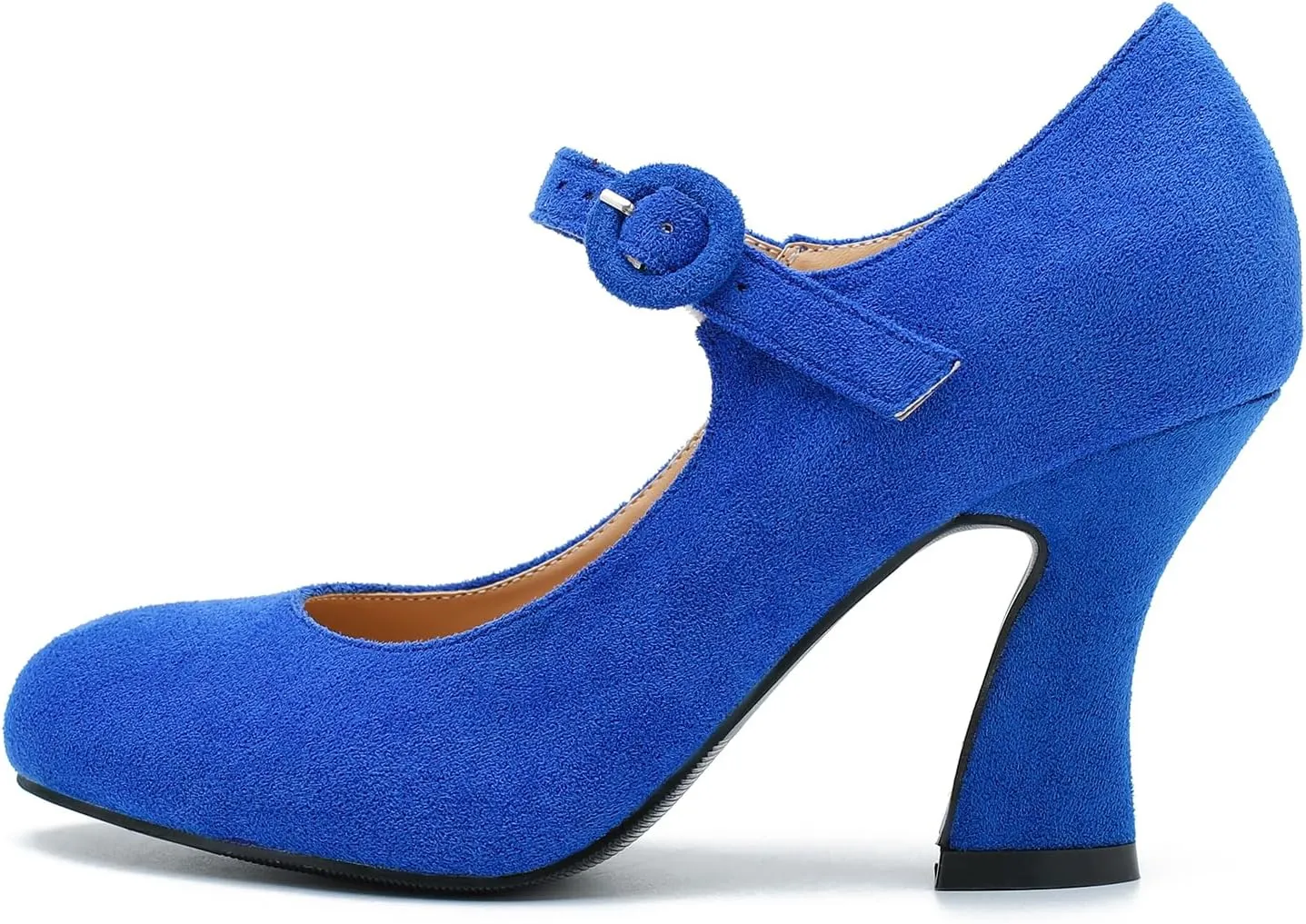 Women's Pumps Ankle Strap High Heels Close Toe Classic Comfortable Chunky Heel Mary Jane Shoes for Women Dressy Wedding Party