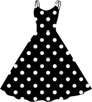 Women's Rockabilly 50s Vintage Spaghetti Strap Sleeveless Polka Dots Cocktail Swing Dresses Retro Pinup Audrey Dress