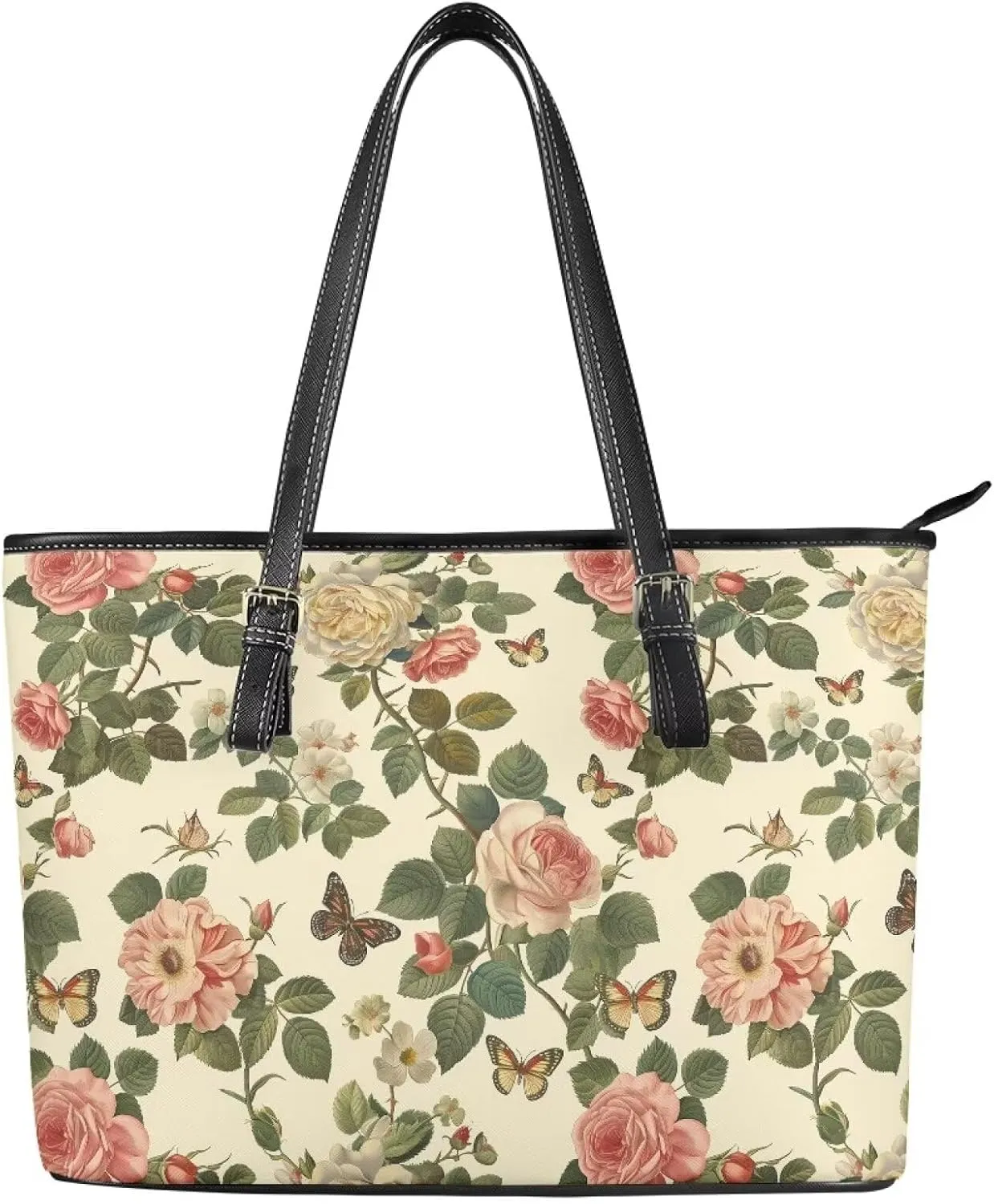 Women's Soft Faux Leather Tote Bag Casual Handbags and Purses for Travel