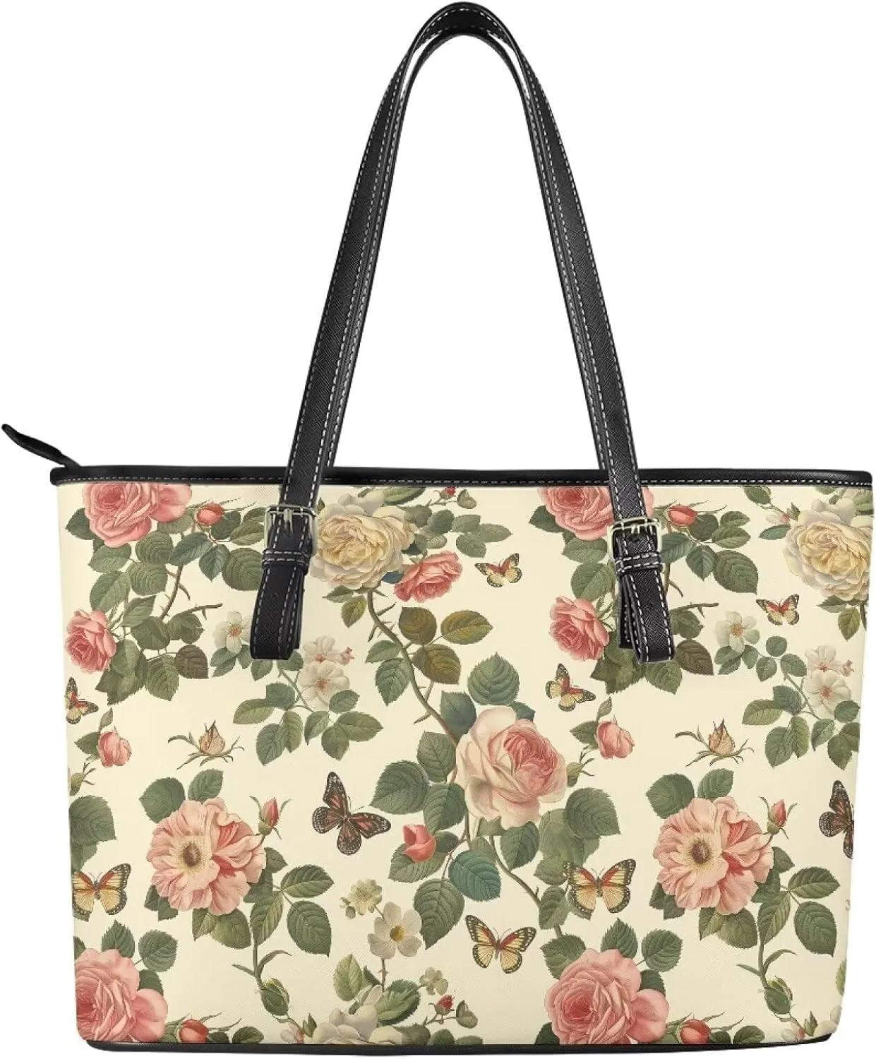 Women's Soft Faux Leather Tote Bag Casual Handbags and Purses for Travel