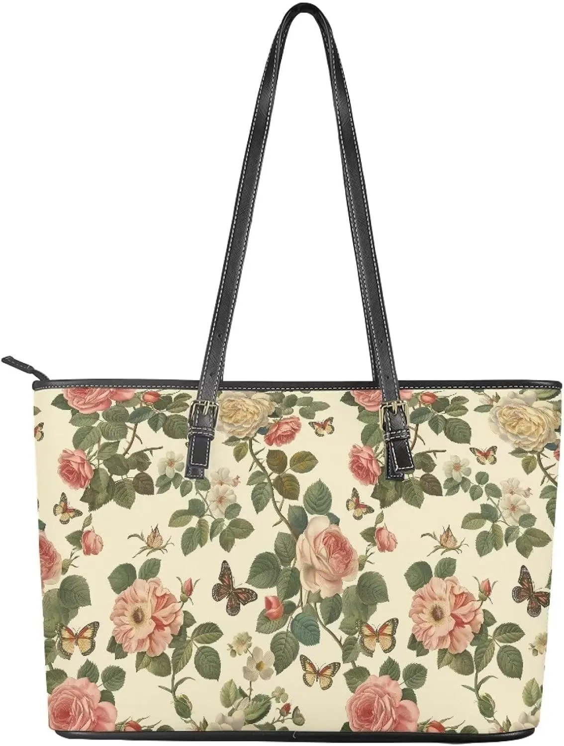 Women's Soft Faux Leather Tote Bag Casual Handbags and Purses for Travel