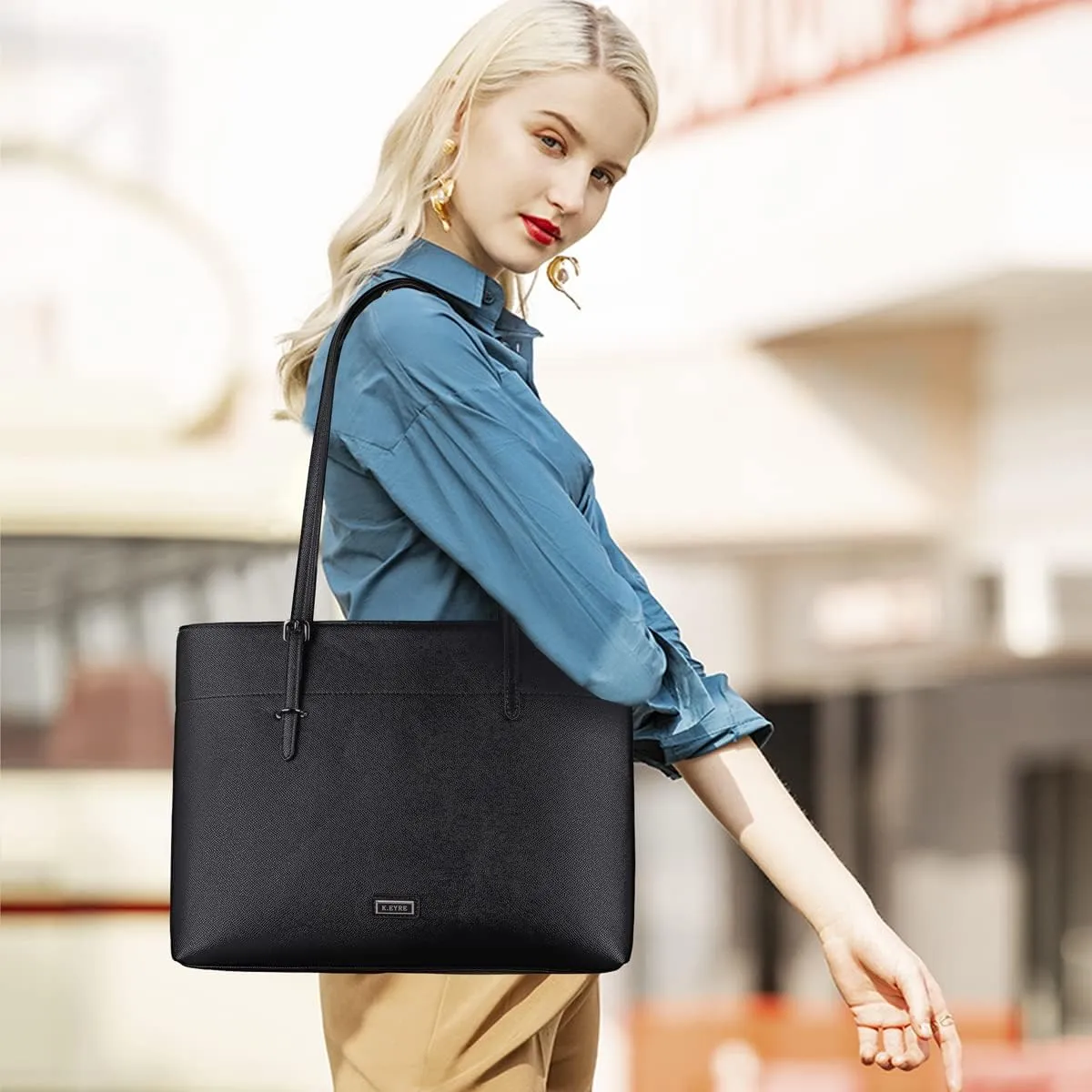 Women's Soft Faux Leather Tote Bag Purse Handbags Wallet Tote Shoulder Bag Purse Large Capacity