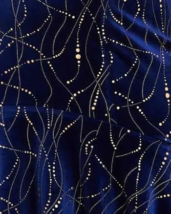 Women's Stylish Bodycon High-Low Velvet Party Dress | Royal Blue