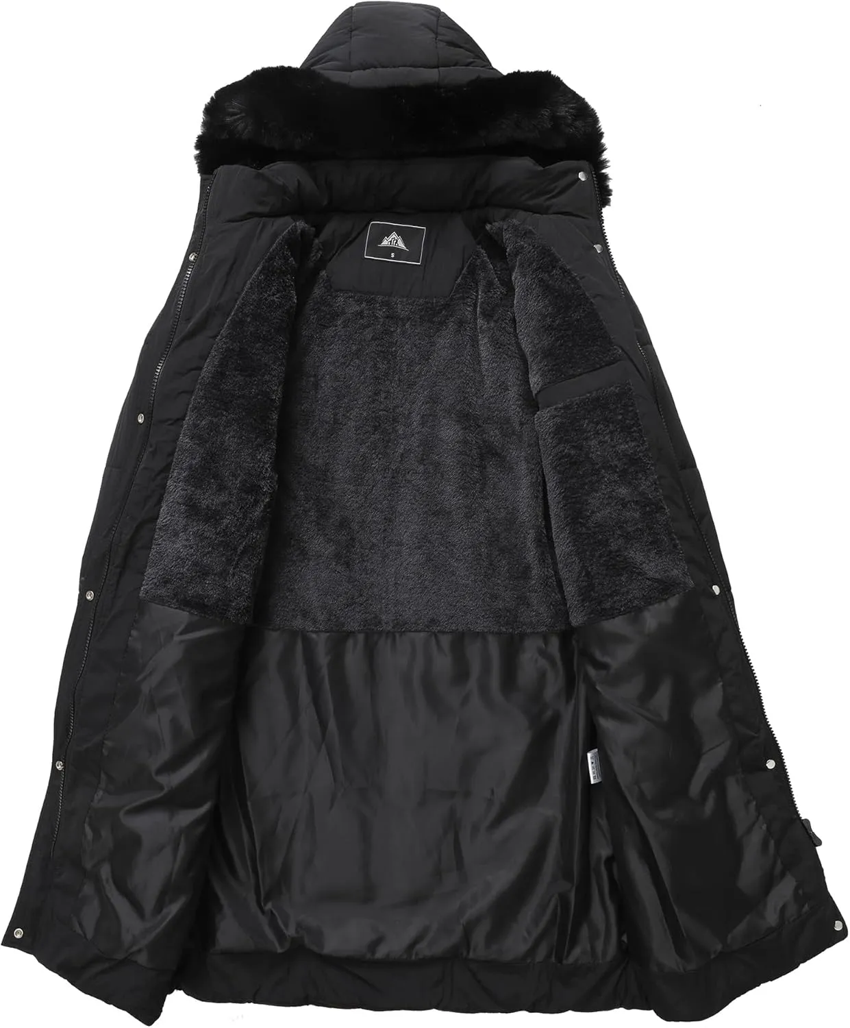 Women's Waterproof Long Winter Coat Thickened Down Alternative Jacket Warm Puffer Jacket Hooded Parka