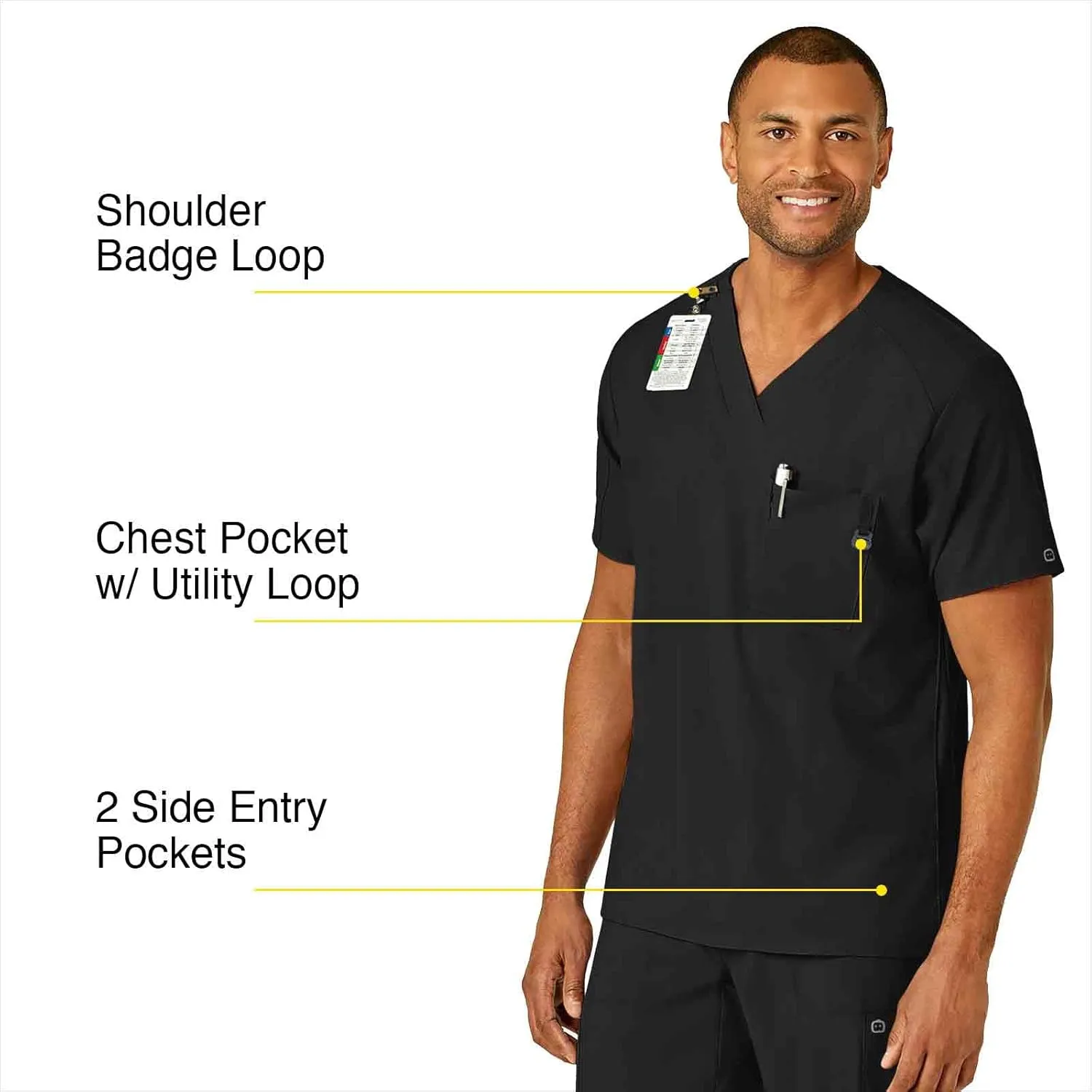 WonderWink Men's V-Neck Top