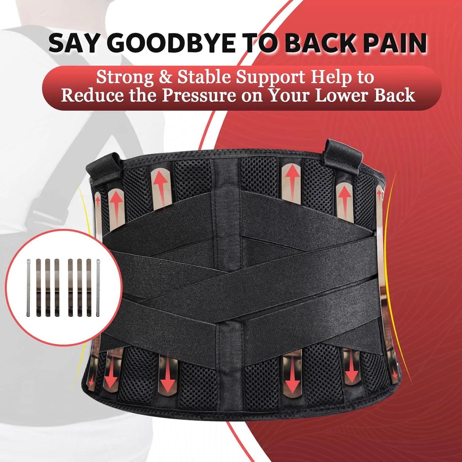 Work Back Support Belt with 2 Removable Suspender Straps, Back Posture Protector for Heavy Lifting Safety Protector, back brace for Men Women in Moving, Construction, and Warehouse Jobs M
