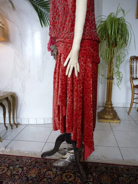 WORTH Dévoré Velvet Evening Dress, Paris, ca. 1926