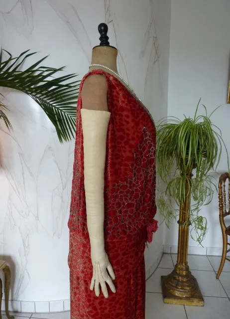 WORTH Dévoré Velvet Evening Dress, Paris, ca. 1926