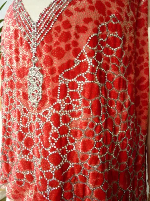 WORTH Dévoré Velvet Evening Dress, Paris, ca. 1926