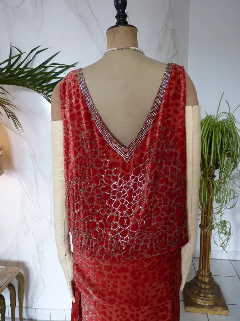 WORTH Dévoré Velvet Evening Dress, Paris, ca. 1926