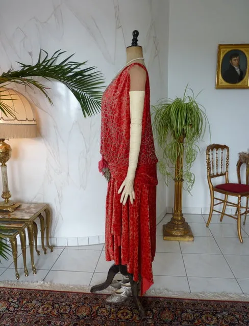 WORTH Dévoré Velvet Evening Dress, Paris, ca. 1926