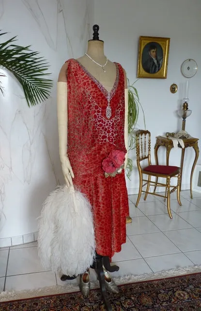 WORTH Dévoré Velvet Evening Dress, Paris, ca. 1926
