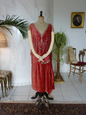 WORTH Dévoré Velvet Evening Dress, Paris, ca. 1926