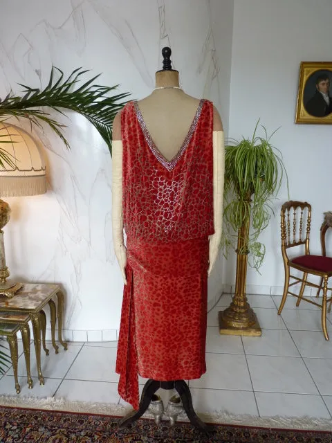 WORTH Dévoré Velvet Evening Dress, Paris, ca. 1926