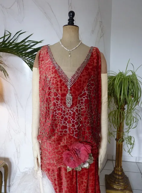 WORTH Dévoré Velvet Evening Dress, Paris, ca. 1926