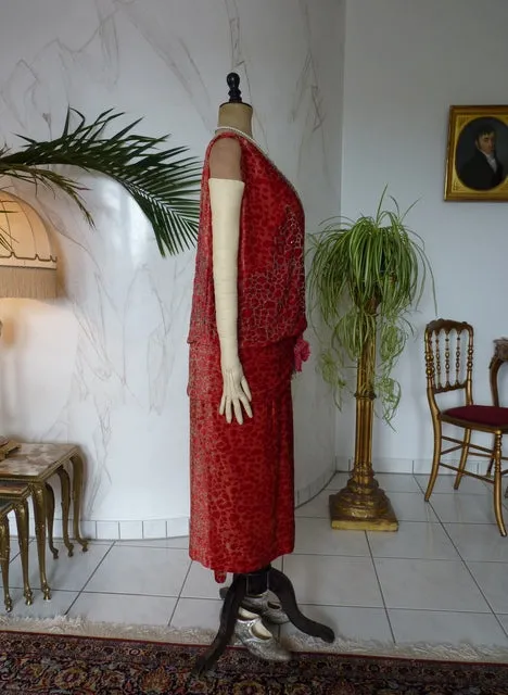 WORTH Dévoré Velvet Evening Dress, Paris, ca. 1926