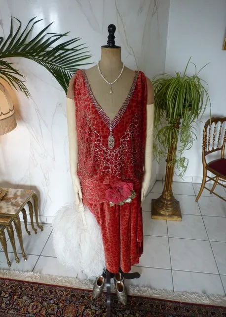 WORTH Dévoré Velvet Evening Dress, Paris, ca. 1926