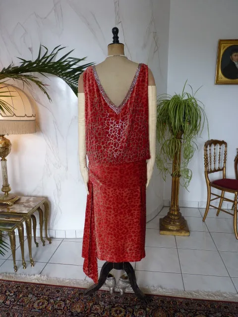 WORTH Dévoré Velvet Evening Dress, Paris, ca. 1926