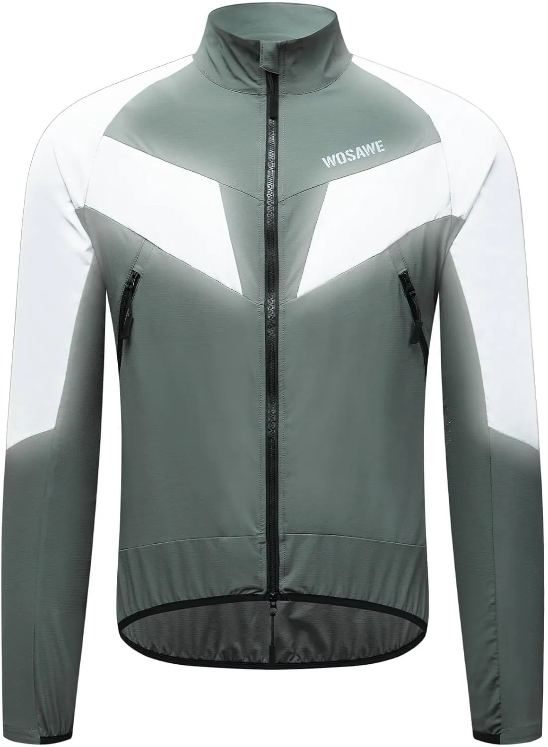 WOSAWE Men Reflective Jacket Night Glowing Bomber Jacket MTB Cycling Windbreaker Travel Sport Coat