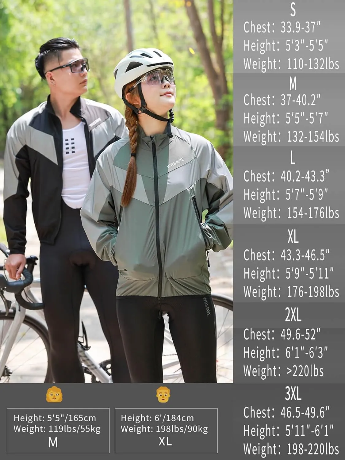 WOSAWE Men Reflective Jacket Night Glowing Bomber Jacket MTB Cycling Windbreaker Travel Sport Coat