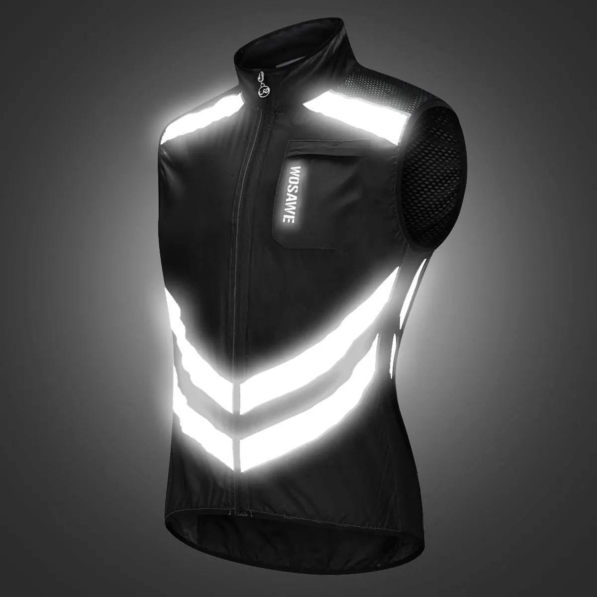 WOSAWE Men's High Visibility Cycling Wind Jacket Water Resistance Reflective Windbreaker