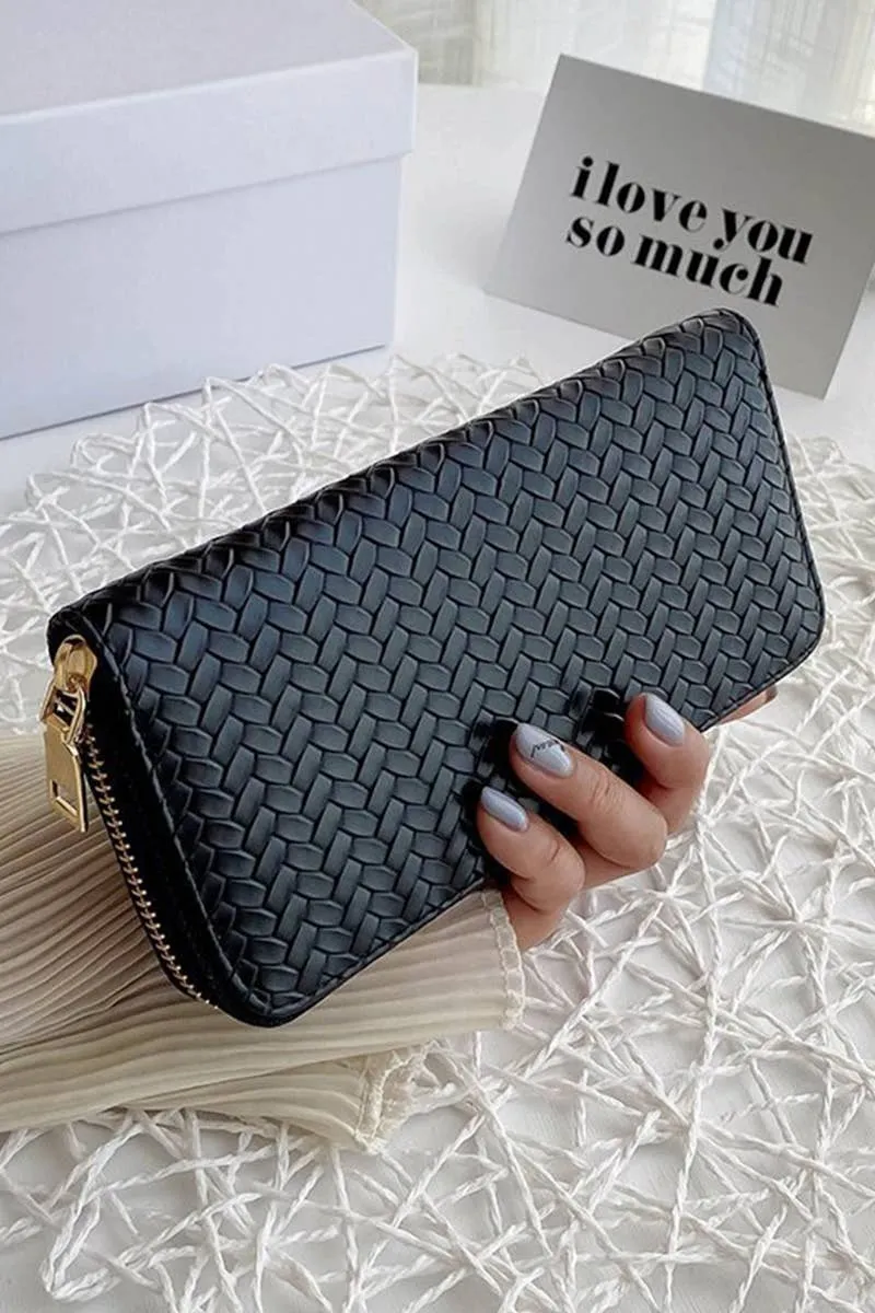 Woven Weave Long Wallet